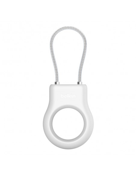 Anneau de Protection avec Câble Métallique pour AirTag - Blanc