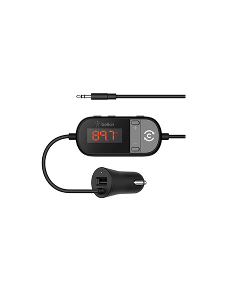metteur TuneCast¨ 3,5 mm vers FM avec chargeur de voiture - Noir