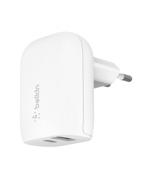 Chargeur Rapide Secteur Belkin 32W (20W USB-C / 12W USB-A) - Blanc