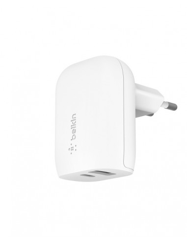 Chargeur Rapide Secteur Belkin 32W (20W USB-C / 12W USB-A) - Blanc