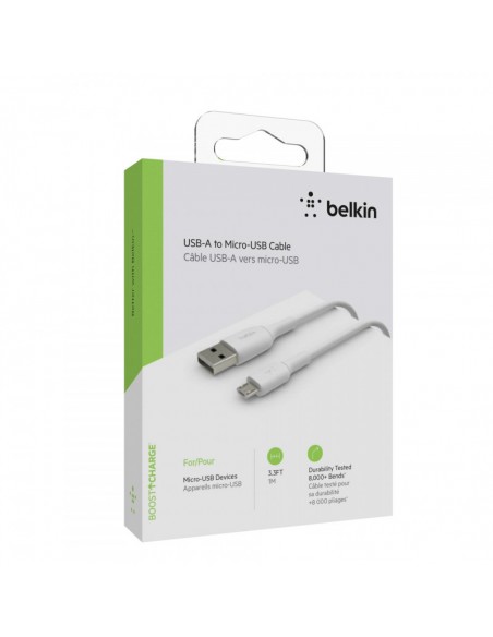 Cable micro-USB Vers USB-A Belkin 1m - Blanc