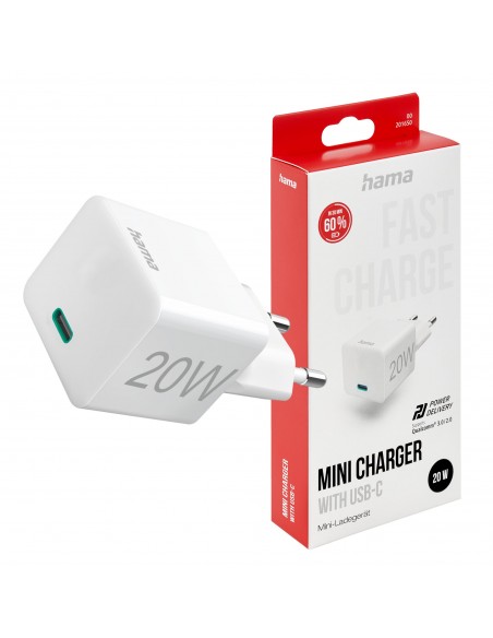 Mini Chargeur Rapide hama USB-C Power Delivery (PD) 20W