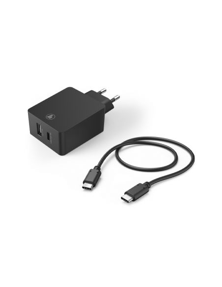 Chargeur hama USB-C / USB-A Power Delivery (PD), 30 W, Noir