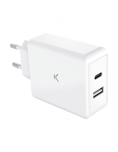 Chargeur Ultra-Rapide Secteur KSIX USB-C 65W - Blanc