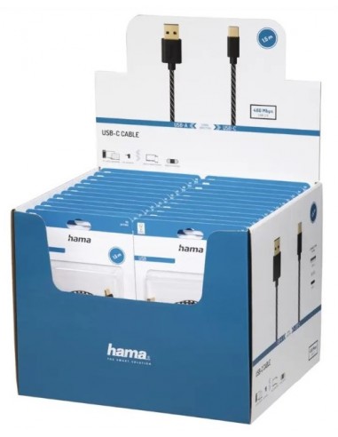 Cable USB-C Hama Vers USB-A 1.5M - Noir