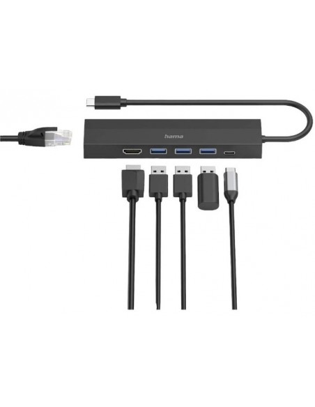 Hub USB-C Hama  6 Ports 3 USB-A / USB-C / HDMI / ETHERNET