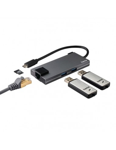 Hub USB-C Hama  5 Ports 2 USB-A /  USB-C / HDMI / Ethernet
