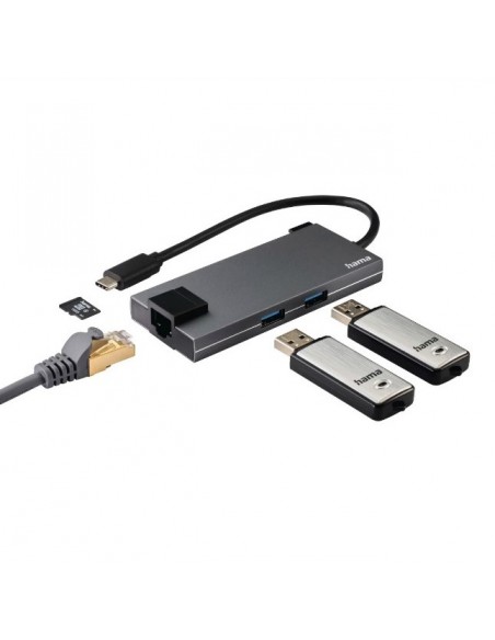 Hub USB-C Hama  5 Ports 2 USB-A /  USB-C / HDMI / Ethernet