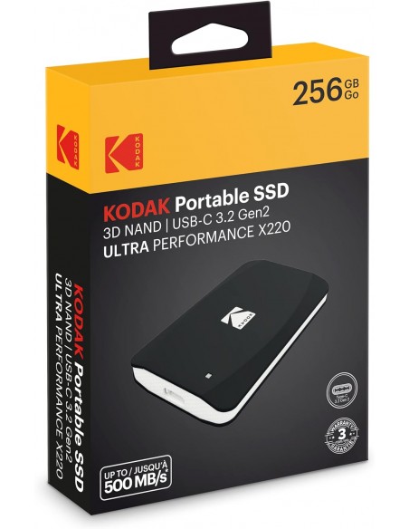 SSD Portable KODAK 256GB USB-C 3.2 Gen2