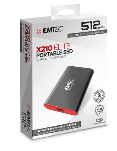 SSD Portable EMTEC 512GB USB-C 3.2 Gen2 X210 ELITE