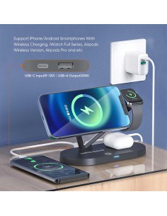Station De Charge Vidvie Magnétique 5 en 1 - 15W - Black 2