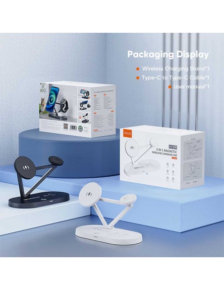 Station De Charge Vidvie Magnétique 5 en 1 - 15W - Black