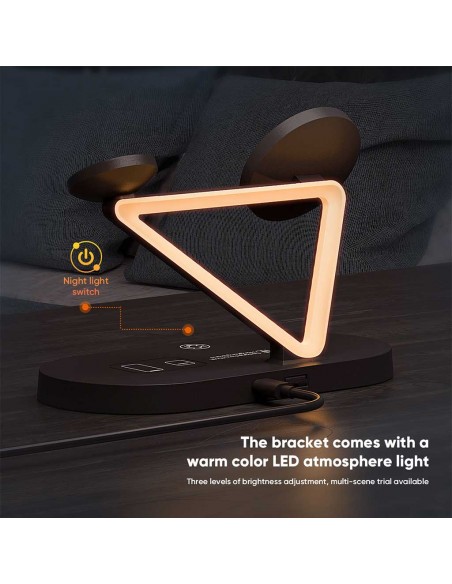 Station De Charge Vidvie Magnétique 5 en 1 - 15W - Black