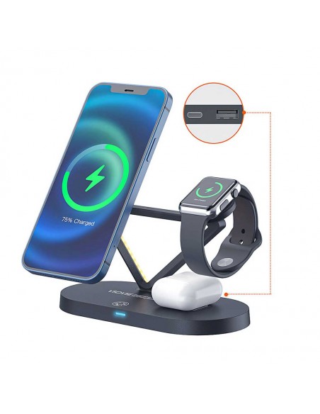 Station De Charge Vidvie Magnétique 5 en 1 - 15W - Black