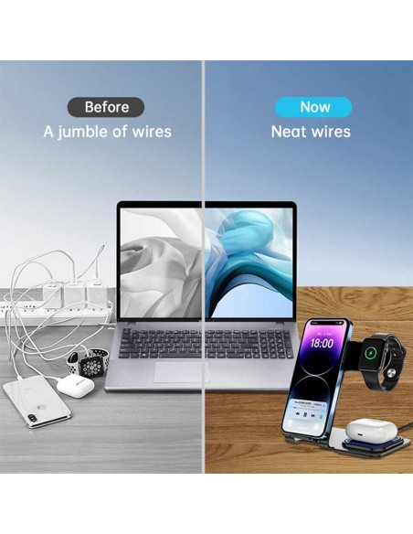 Station de Charge wireless charger Vidvie 3en1 sans fil - 15W