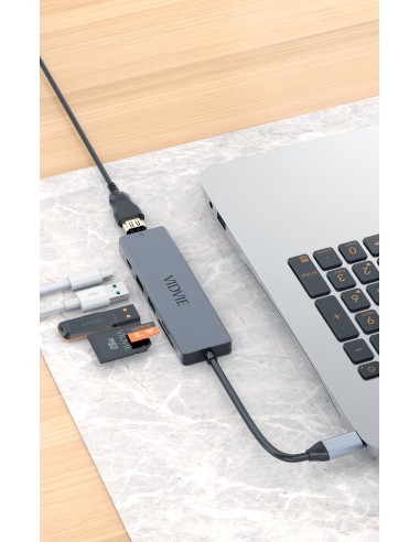 Hub Type-C Vidvie 6 en 1 - Dark Grey