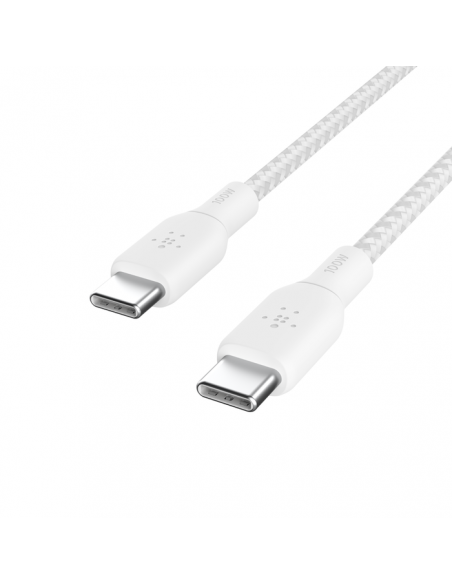 Câble USB-C Vers USB-C Belkin 100W 2M - Blanc