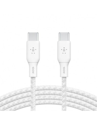 Câble USB-C Vers USB-C Belkin 100W 2M - Blanc