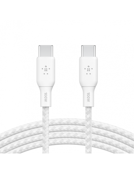 Câble USB-C Vers USB-C Belkin 100W 2M - Blanc