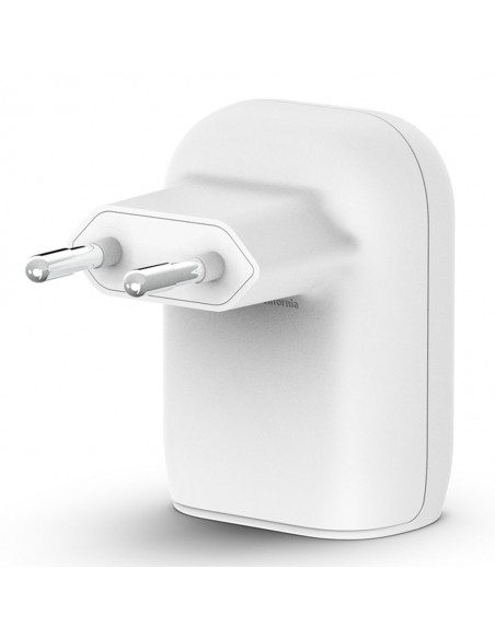 Chargeur rapide secteur BELKIN Double port USB-C / USB - 37W - Blanc