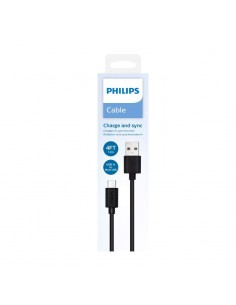 Cable USB-A Vers USB-C PHILIPS 1.2M - Black 2