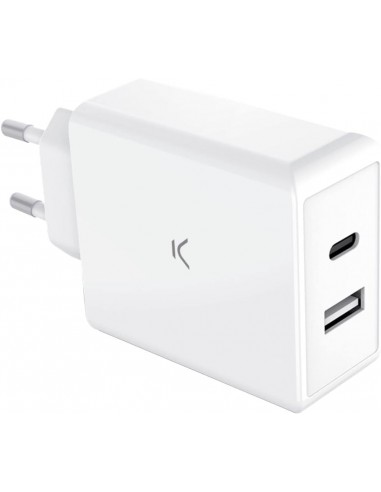 Chargeur Ultra-Rapide Secteur KSIX USB-C 45W - Blanc