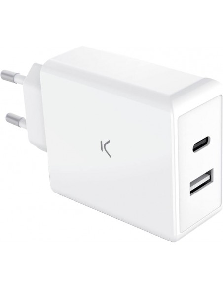 Chargeur Ultra-Rapide Secteur KSIX USB-C 45W - Blanc
