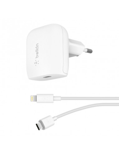 Chargeur Secteur KSIX USB-C Avec Cable USB-C Vers Lightning 20W- Blanc