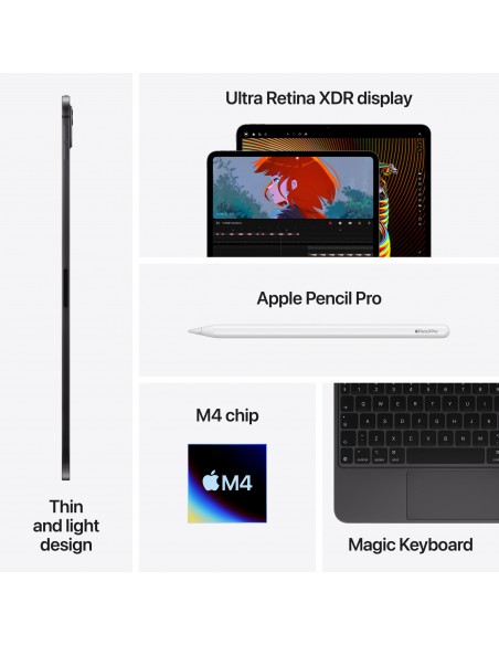 iPad Pro 11" M4 WiFi+Cellular 256GB with standard glass-Silver