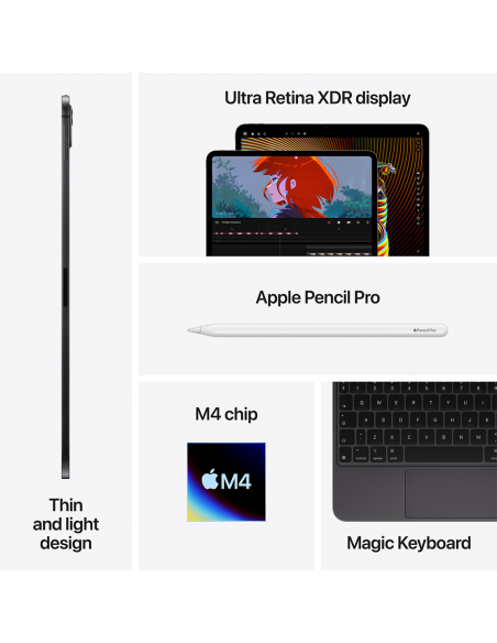 iPad Pro 13" M4 Wi-Fi  256Go Standard glass - Space Black
