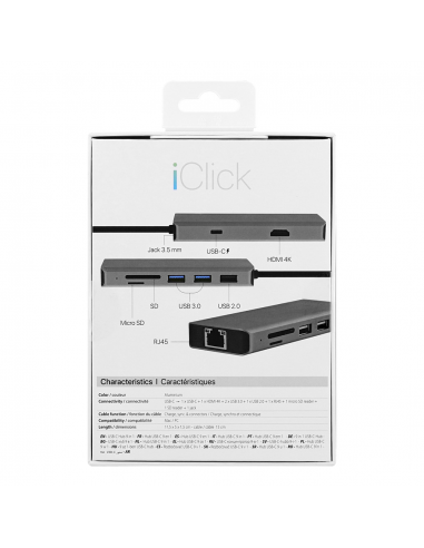 Hub  USB-C T'nB 9 en 1 Aluminum