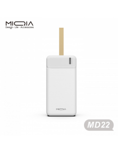 Power Bank Miqia 30000 mAh avec câble USB-C - Blanc 2