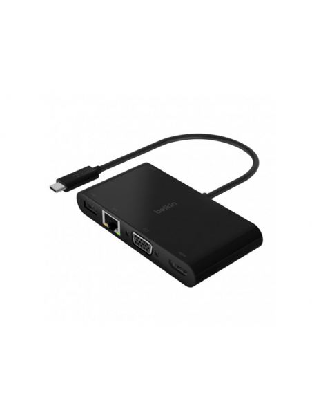 Adaptateur USB-C Belkin Vers Multiport Ethernet/USB-A 3.0/ VGA/HDMI 4K