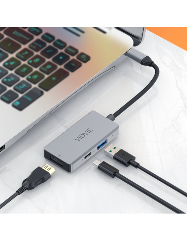 Hub Type-c VIDVIE 3 en 1 Dark Grey
