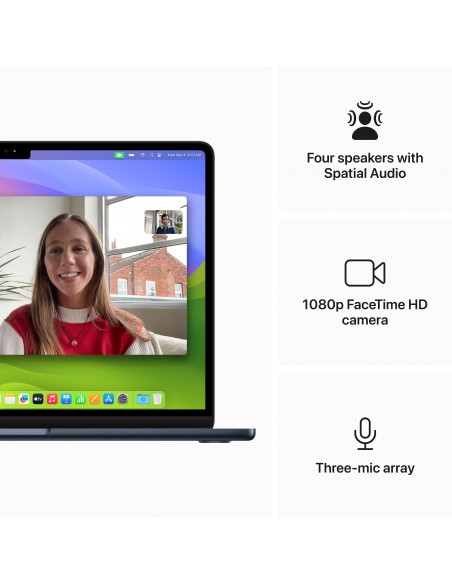 MacBook Air 13" Apple M3 CPU 8c GPU 8c SSD 256Go Midnight