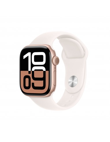 Apple Watch Series 10 42mm Rose Gold - Bracelet Sport Light Blush S/M