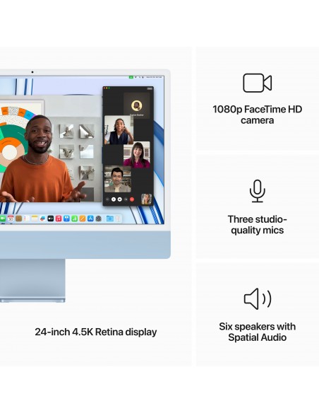 iMac 24" Retina 4.5K Puce Apple M3 8C CPU 8CGPU SSD 256Gb 8Gb - Blue