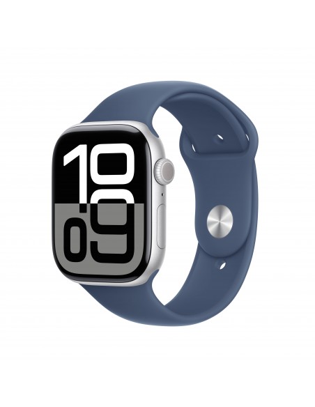 Apple Watch Series 10 GPS 46mm Silver Aluminium Case with Denim Sport Band M/L