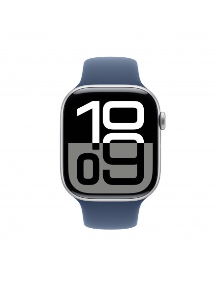 Apple Watch Series 10 GPS 46mm Silver Aluminium Case with Denim Sport Band M/L