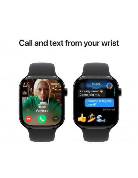 Apple Watch S10 GPS 46mm Jet Black Al Case With Black Sport Band M/L