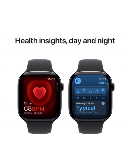 Apple Watch S10 GPS 46mm Jet Black Al Case With Black Sport Band M/L